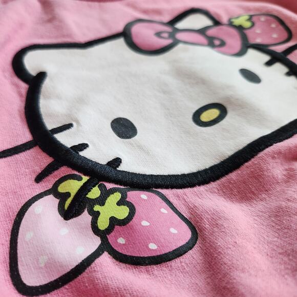 Hello Kitty by Sanrio Girls Pink Strawberry Sweatshirt Size 5 - Picture 5 of 8